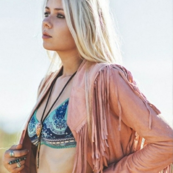 Spell Sunset Road Aqua Bralette + Bloomers SZ L 💙🦄 - Picture 3 of 10